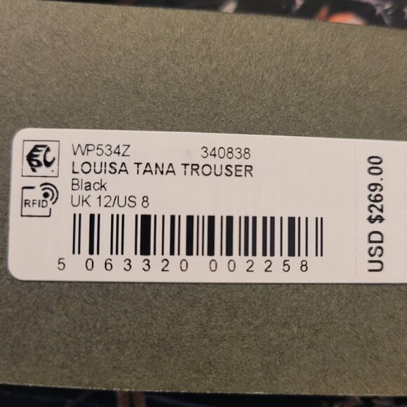 NEW ALLSAINTS Women's Louisa Tanana Trousers Size 8 Black/Floral - Picture 6 of 7